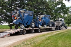 Both out Almaco 40 Combines loaded and ready for transport