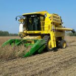 TR89 harvesting soybean yield trials
